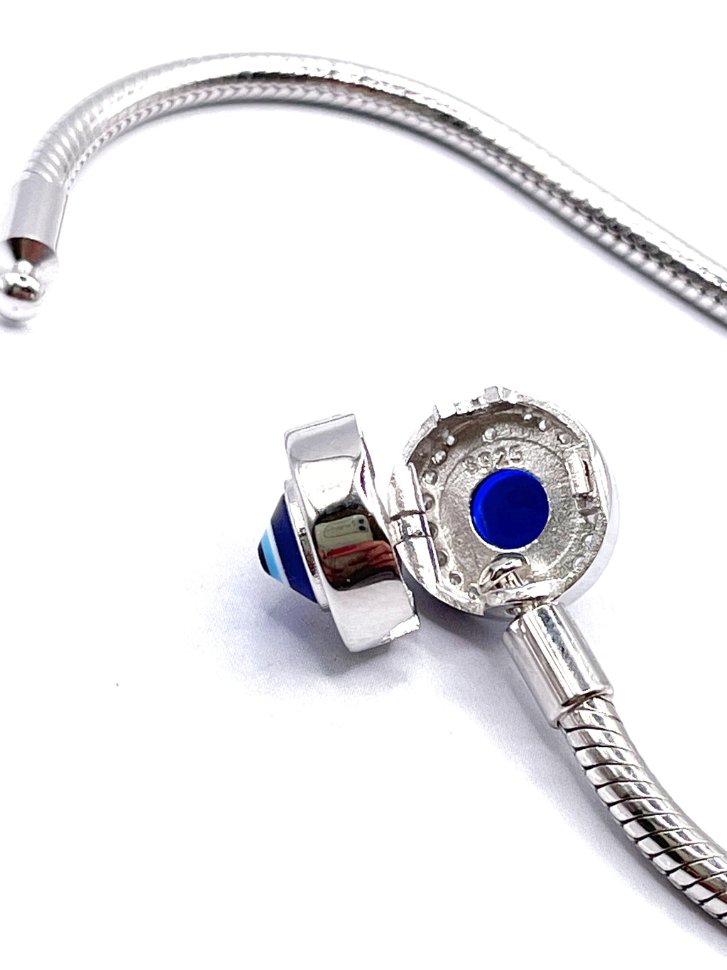 Pulsera flexible broche disco ojo turco