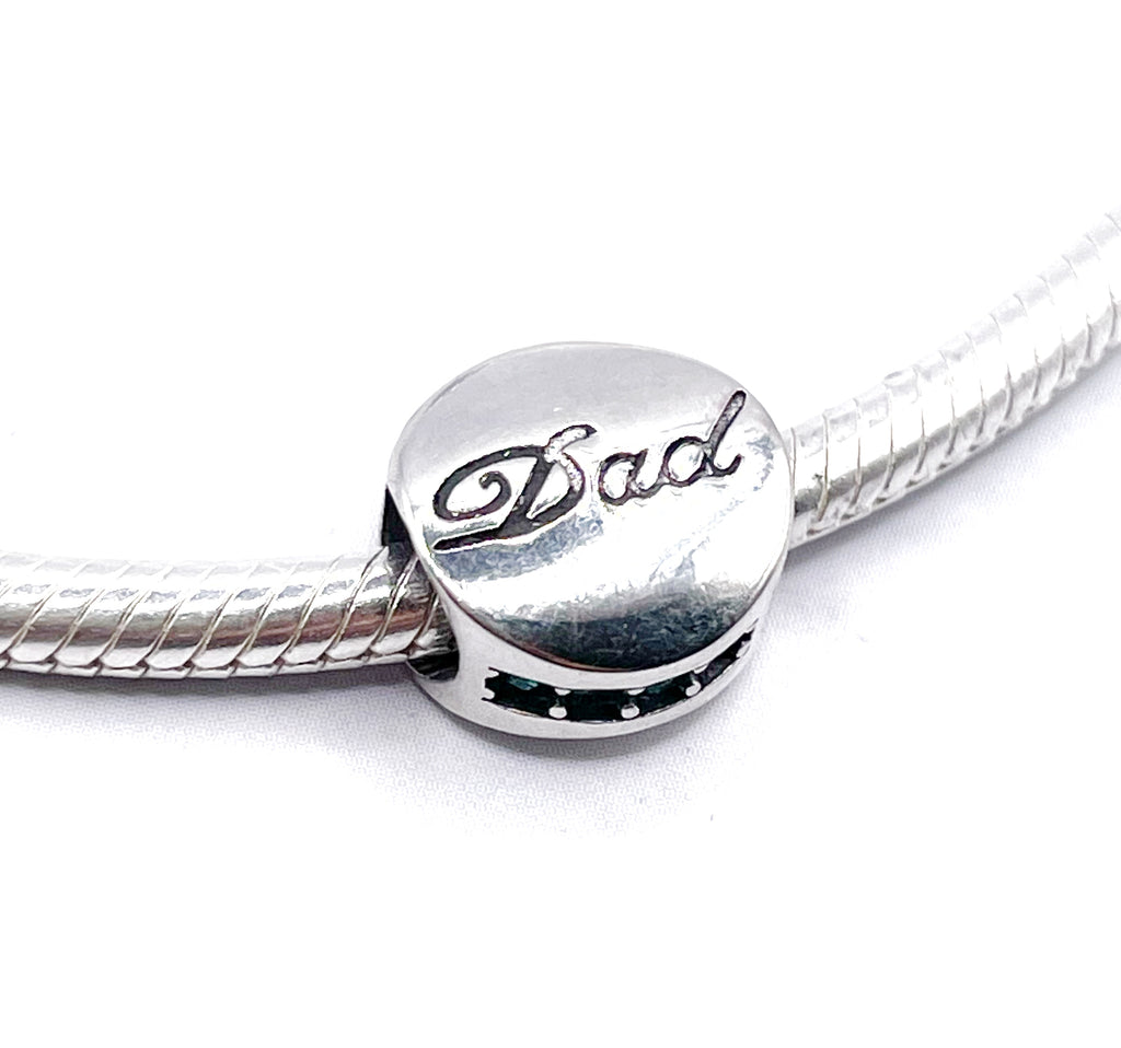 Charm “Papá” con circonias turquesas