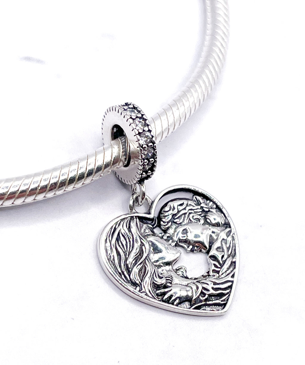 Charm Medalla corazón de madre e hija