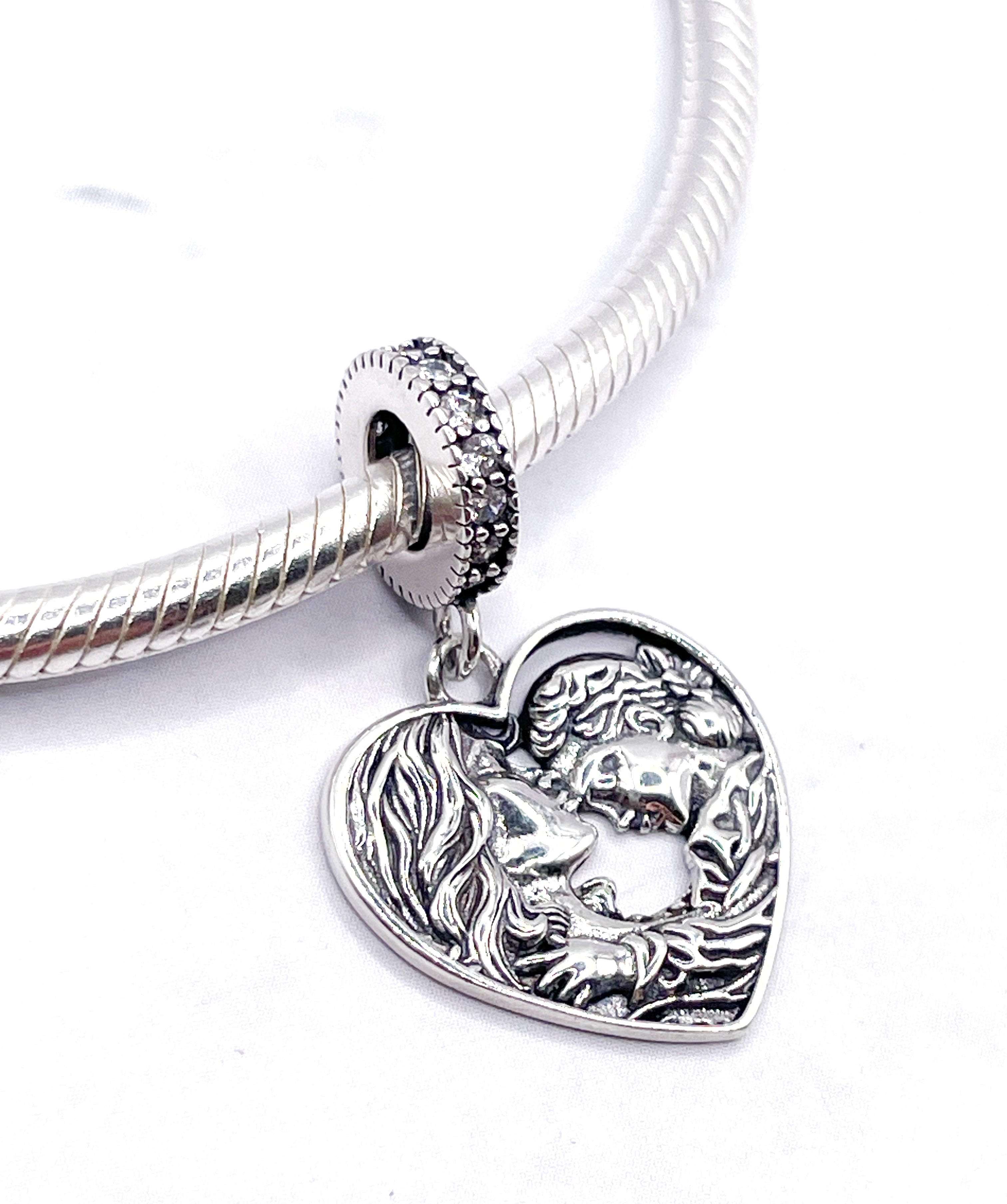 Charm Medalla corazón de madre e hija