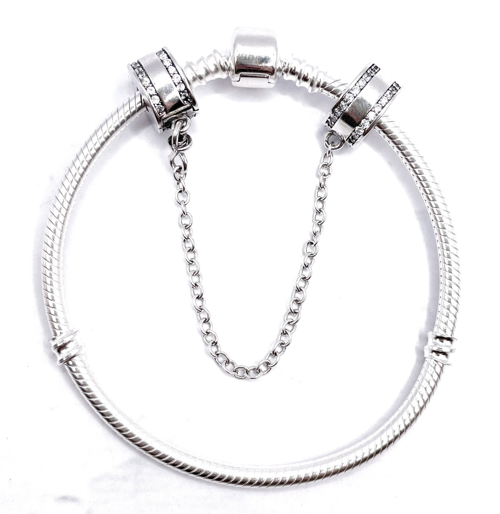 Cadena de seguridad con circonias blancas