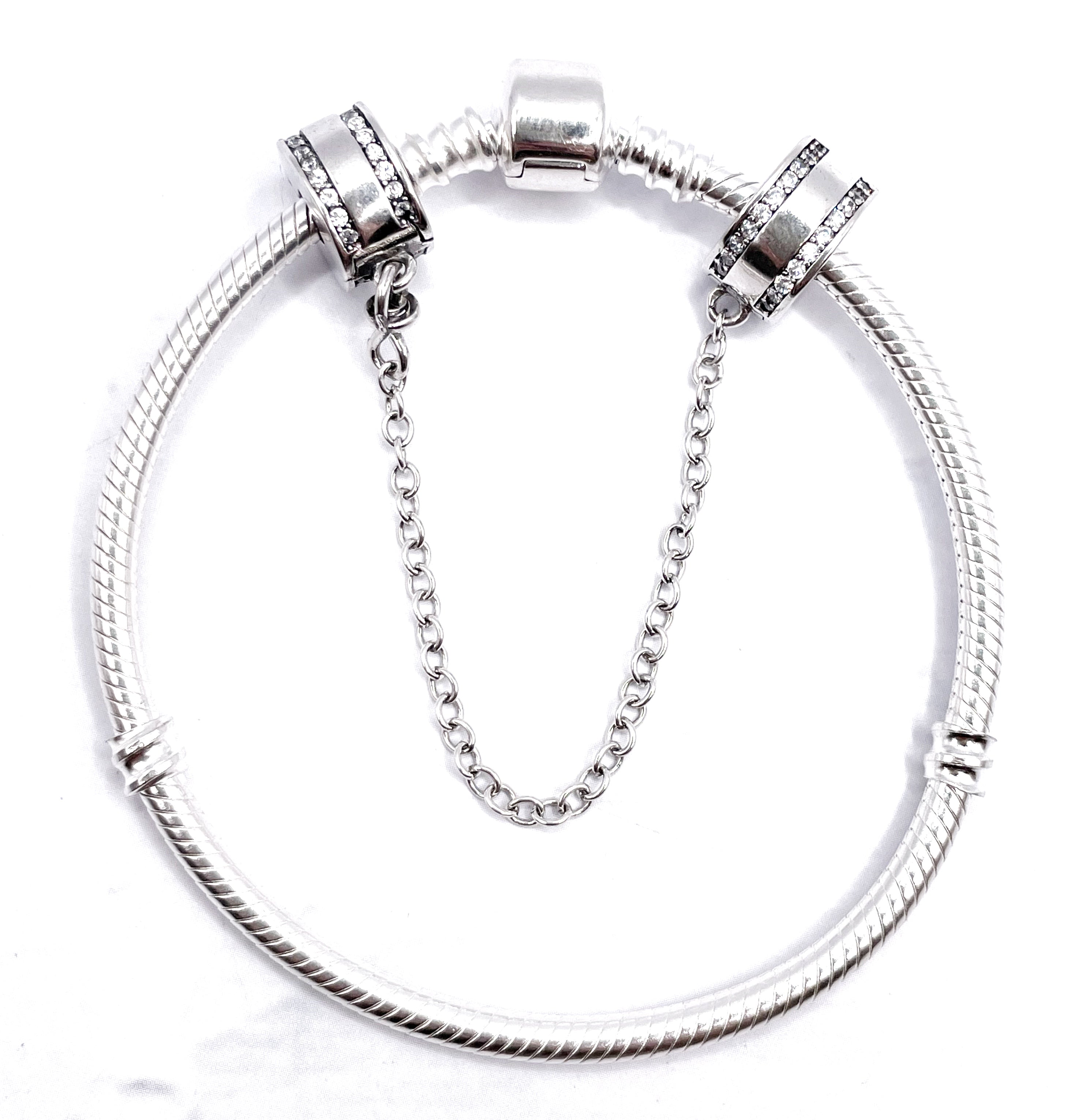Cadena de seguridad con circonias blancas