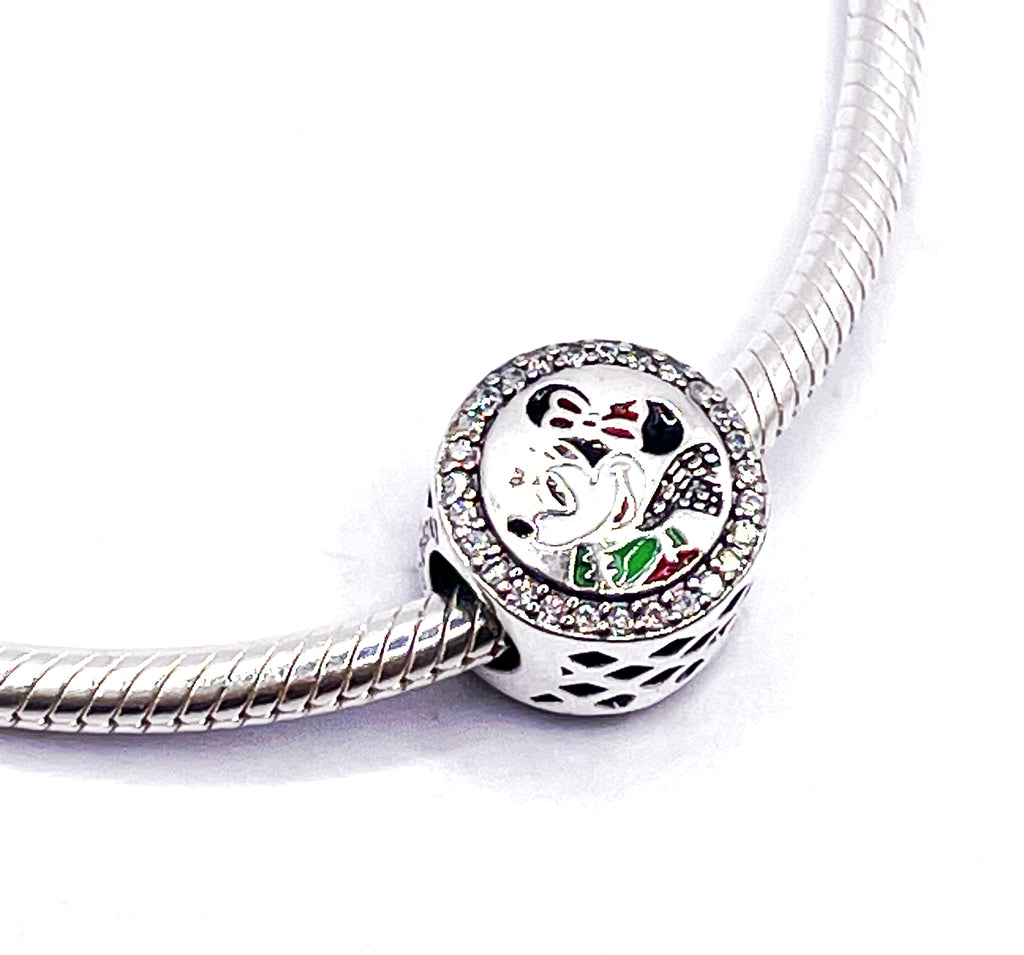 Charm Minnie Navidad borde de circonias “Alegría”