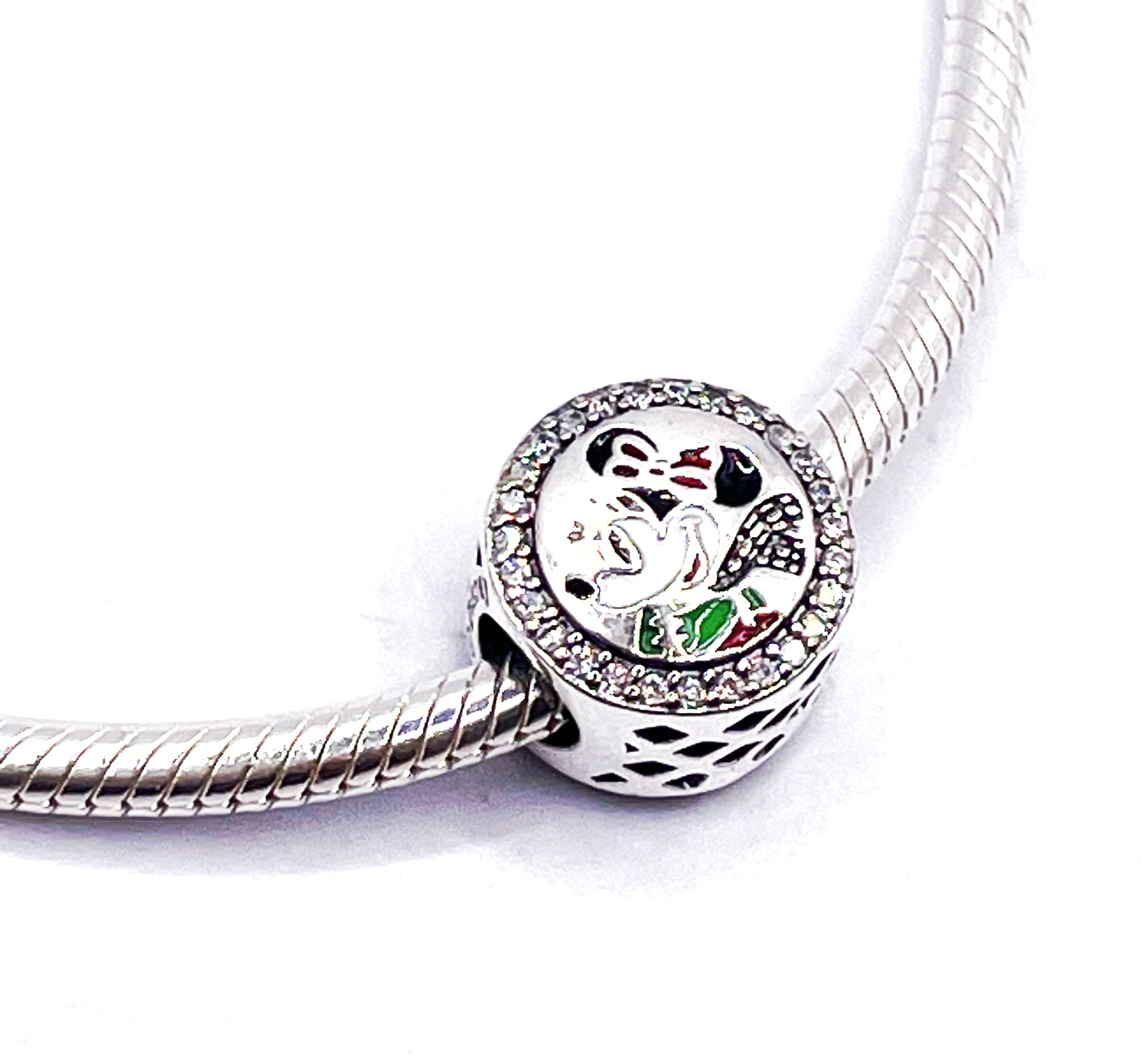 Charm Minnie Navidad borde de circonias “Alegría”