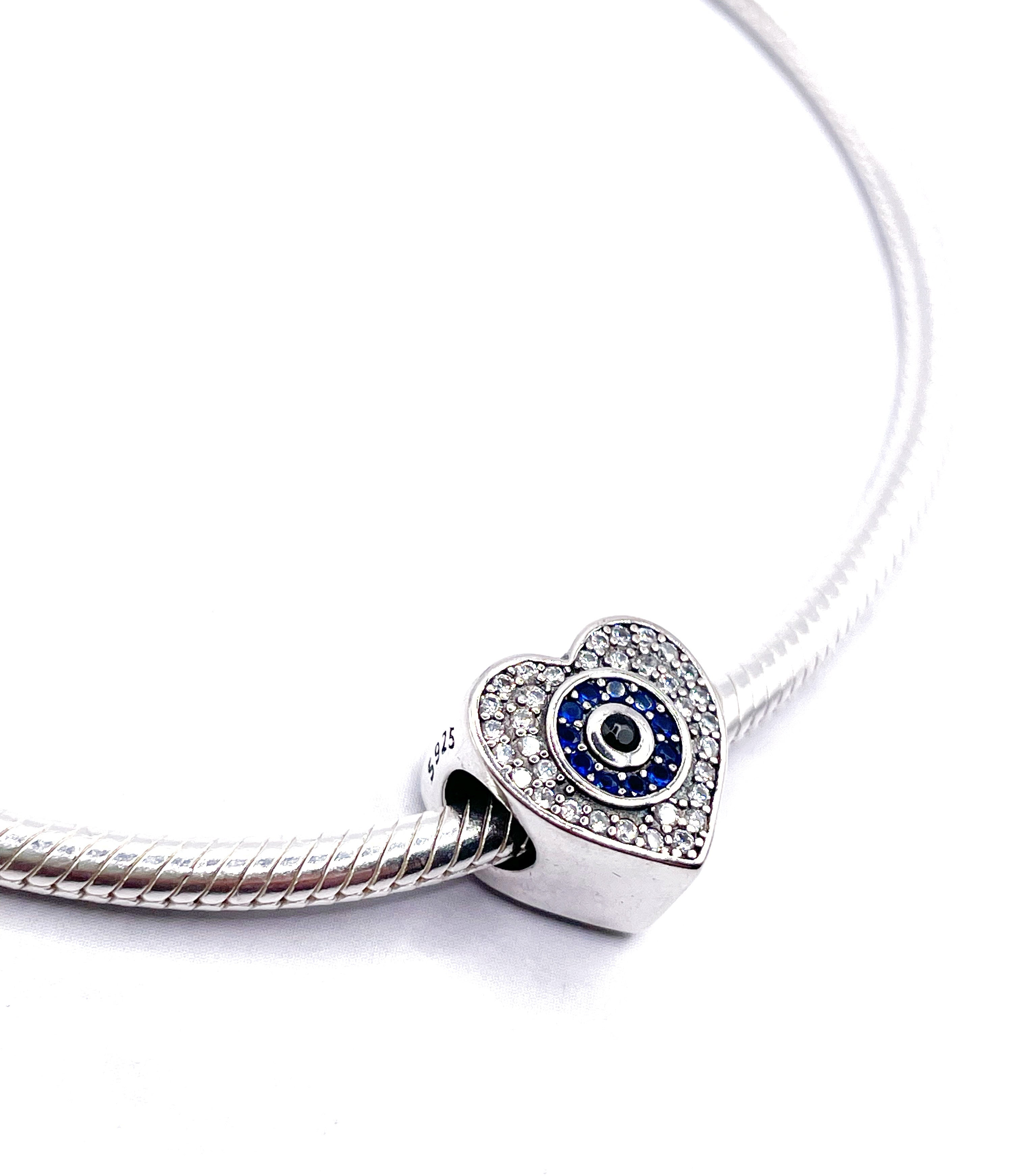 Charm Corazón ojo turco de circonias