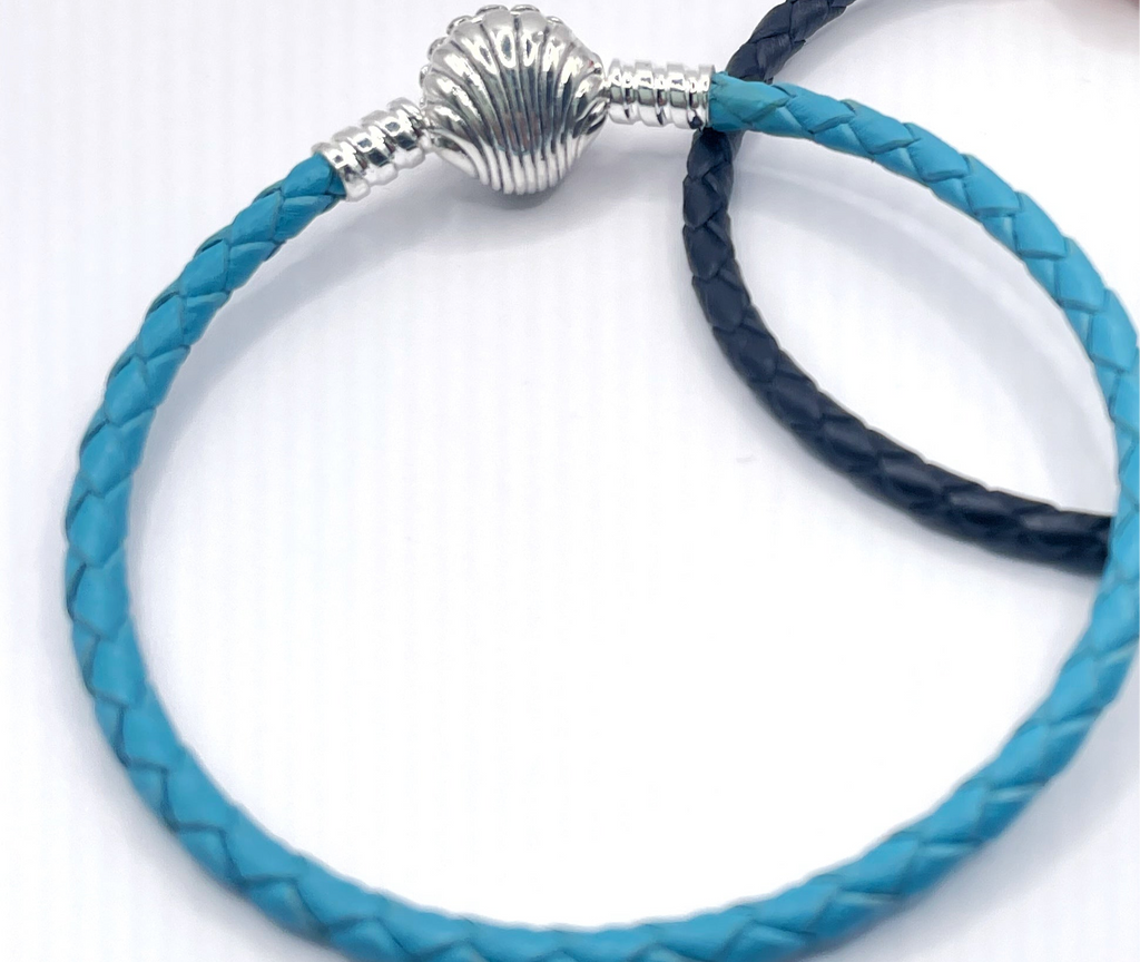 Pulsera de cuero turquesa