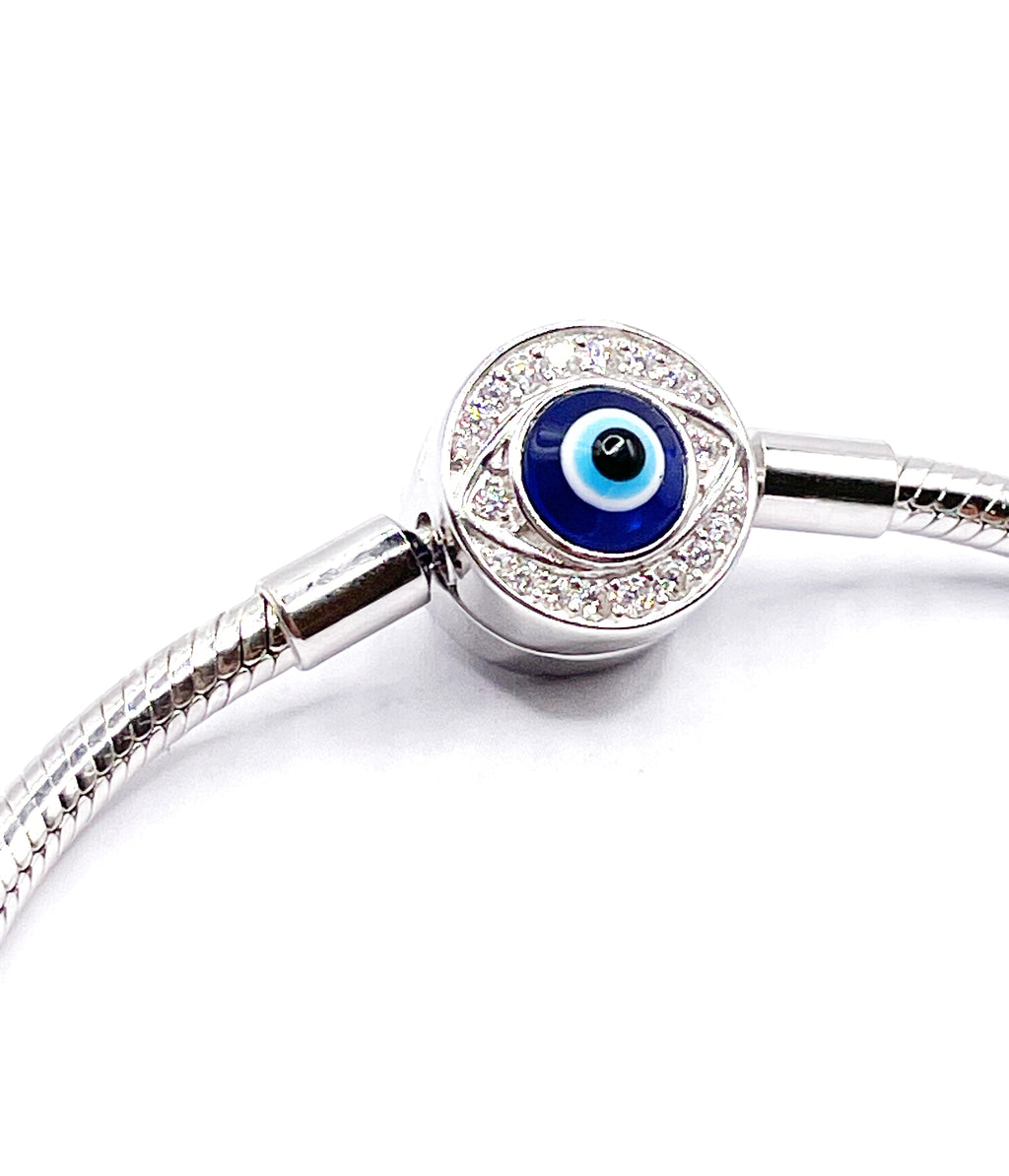 Pulsera flexible broche disco ojo turco