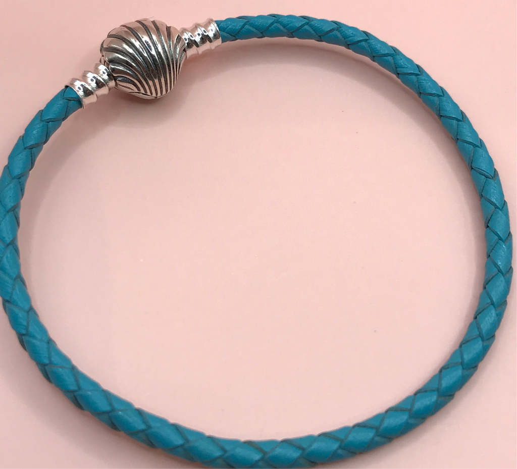 Pulsera de cuero turquesa