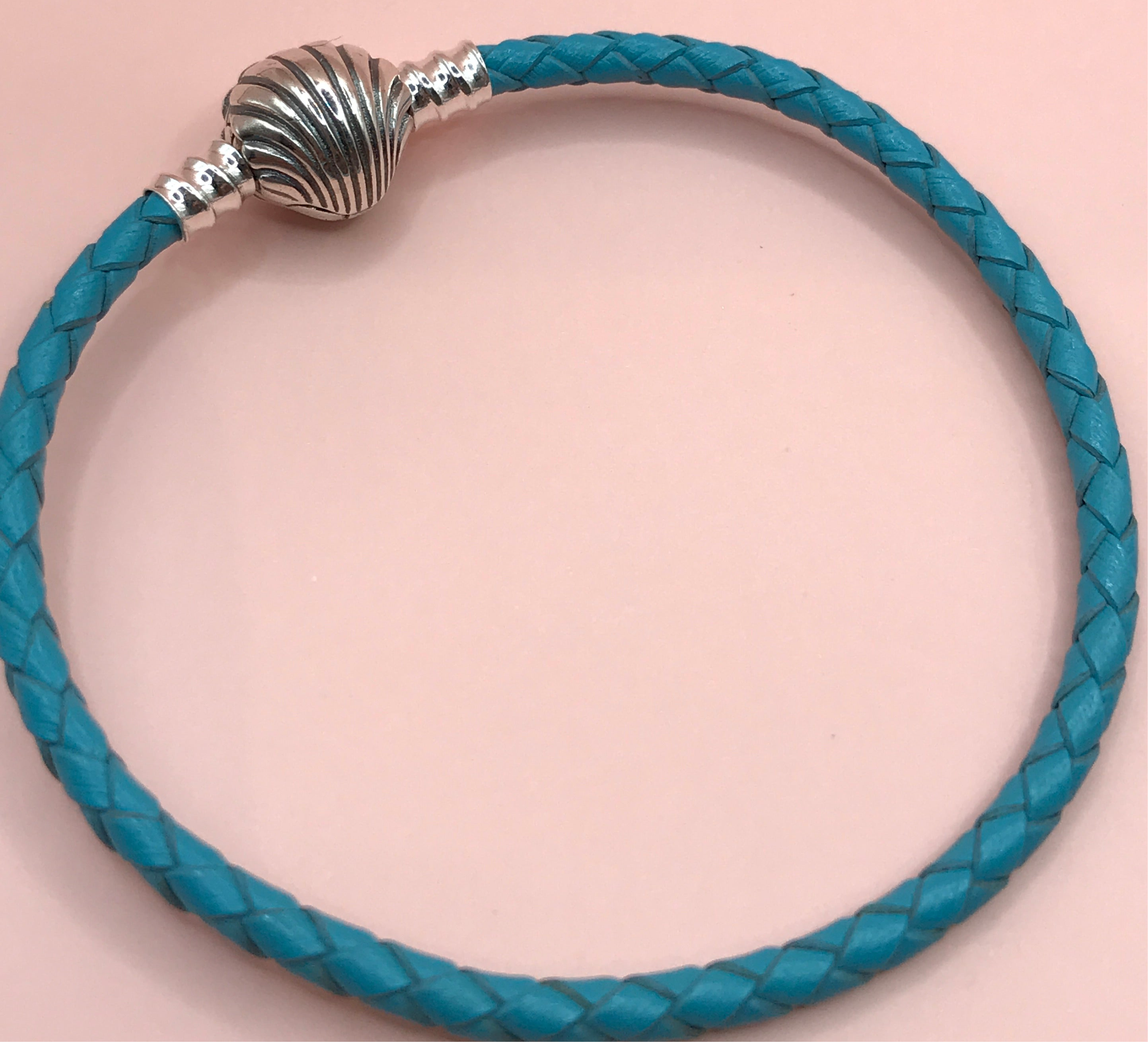 Pulsera de cuero turquesa