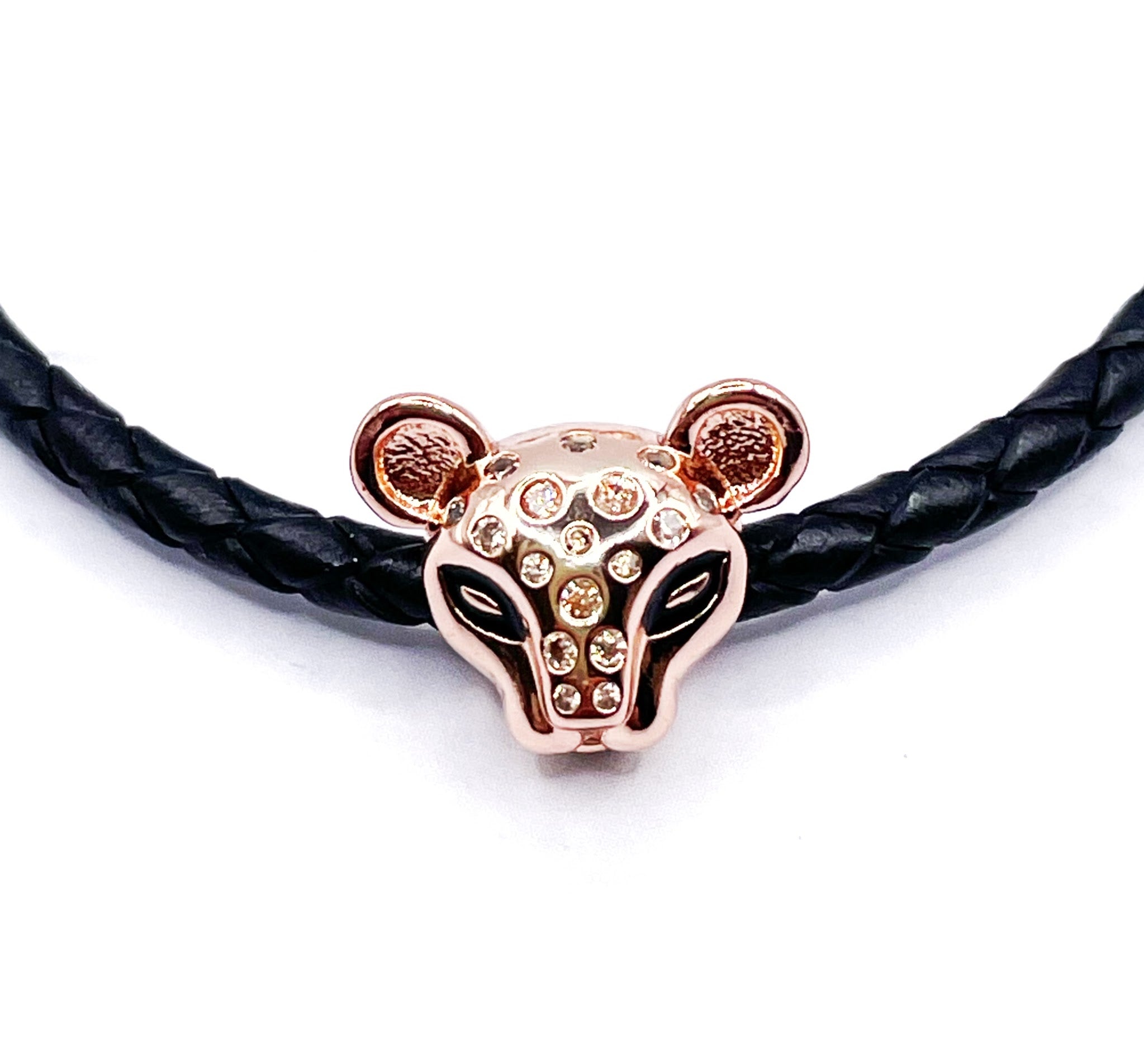 Charm Leopardo con circonias rose gold