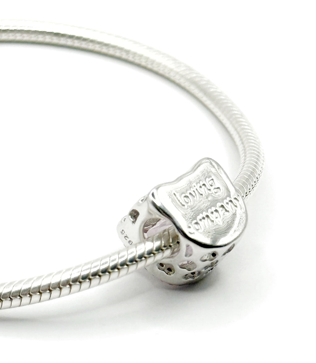 Charm Gatito rosa de circonias