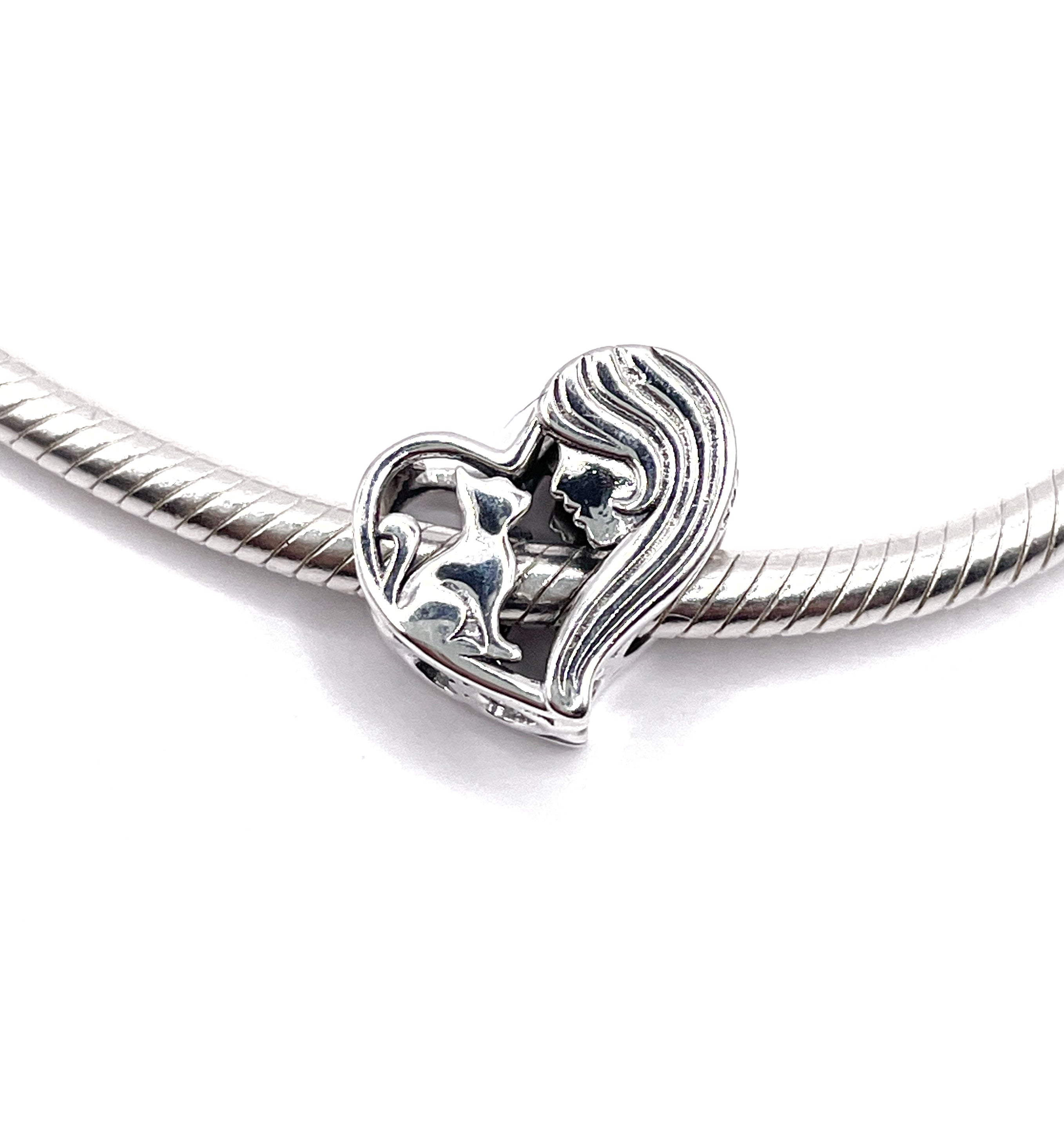 Charm Corazón gato y mujer