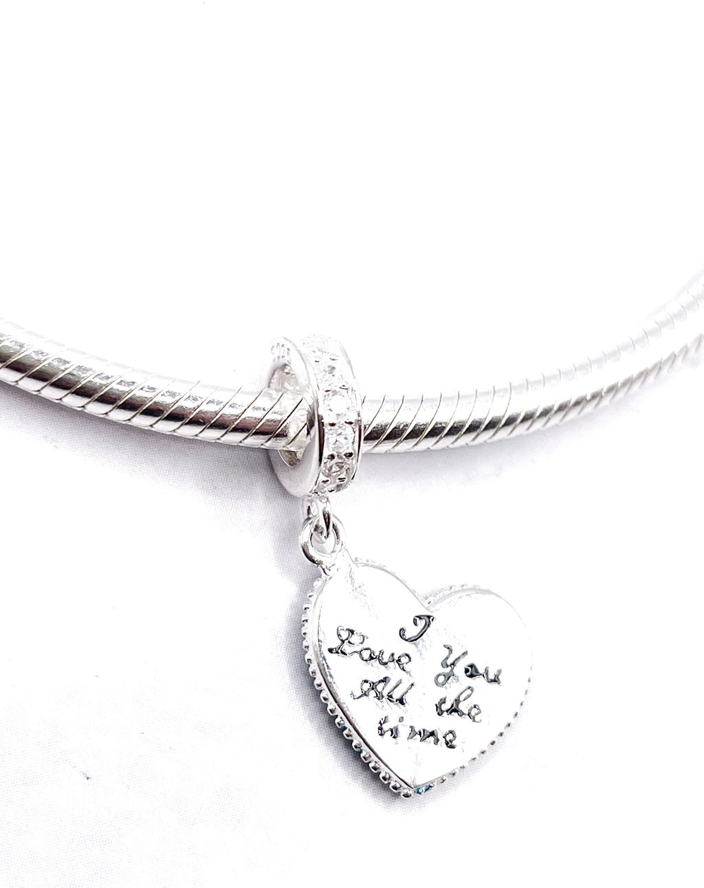 Charm Corazón esmaltado colgante con árbol de la vida “Te amo todo el tiempo”