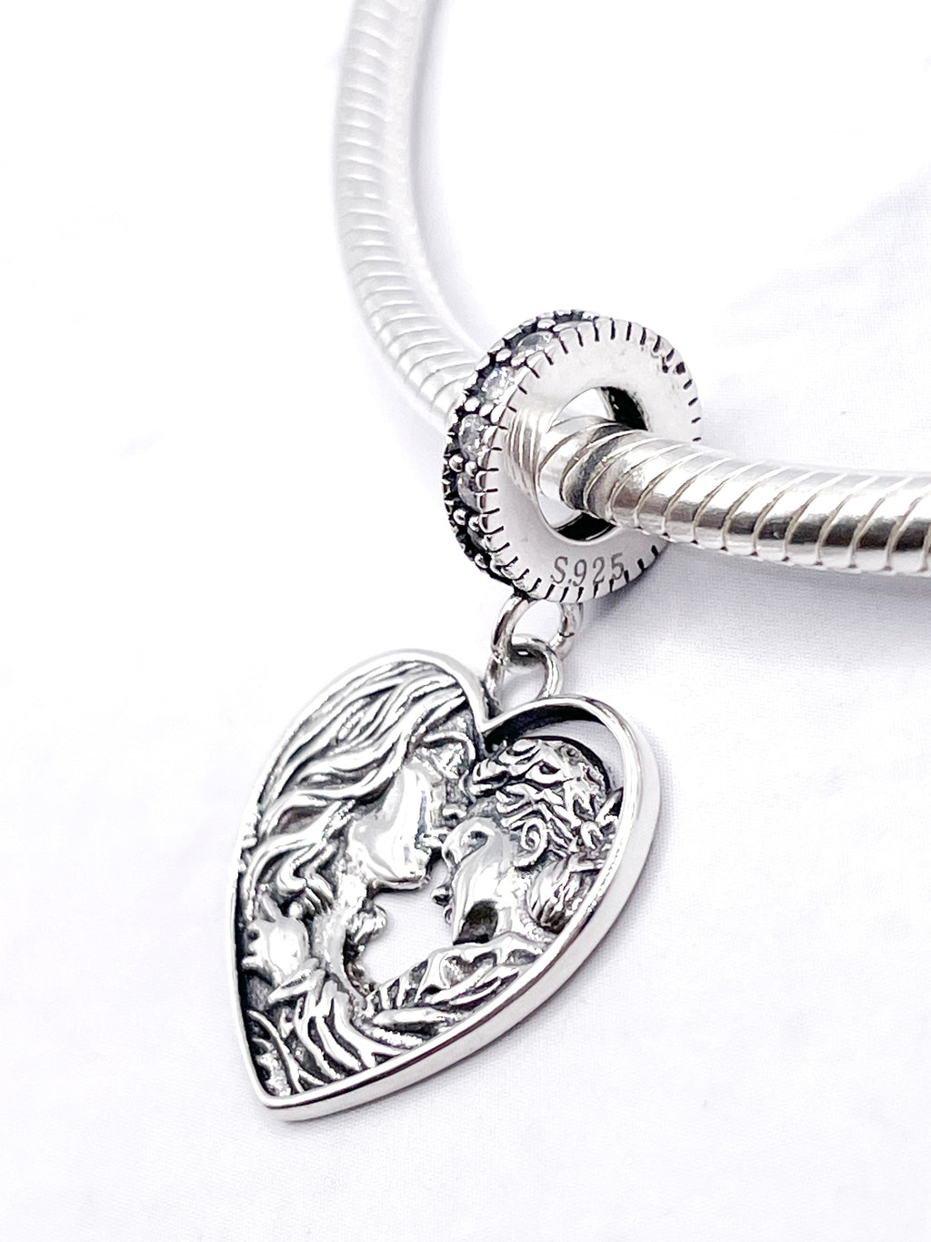 Charm Medalla corazón de madre e hija