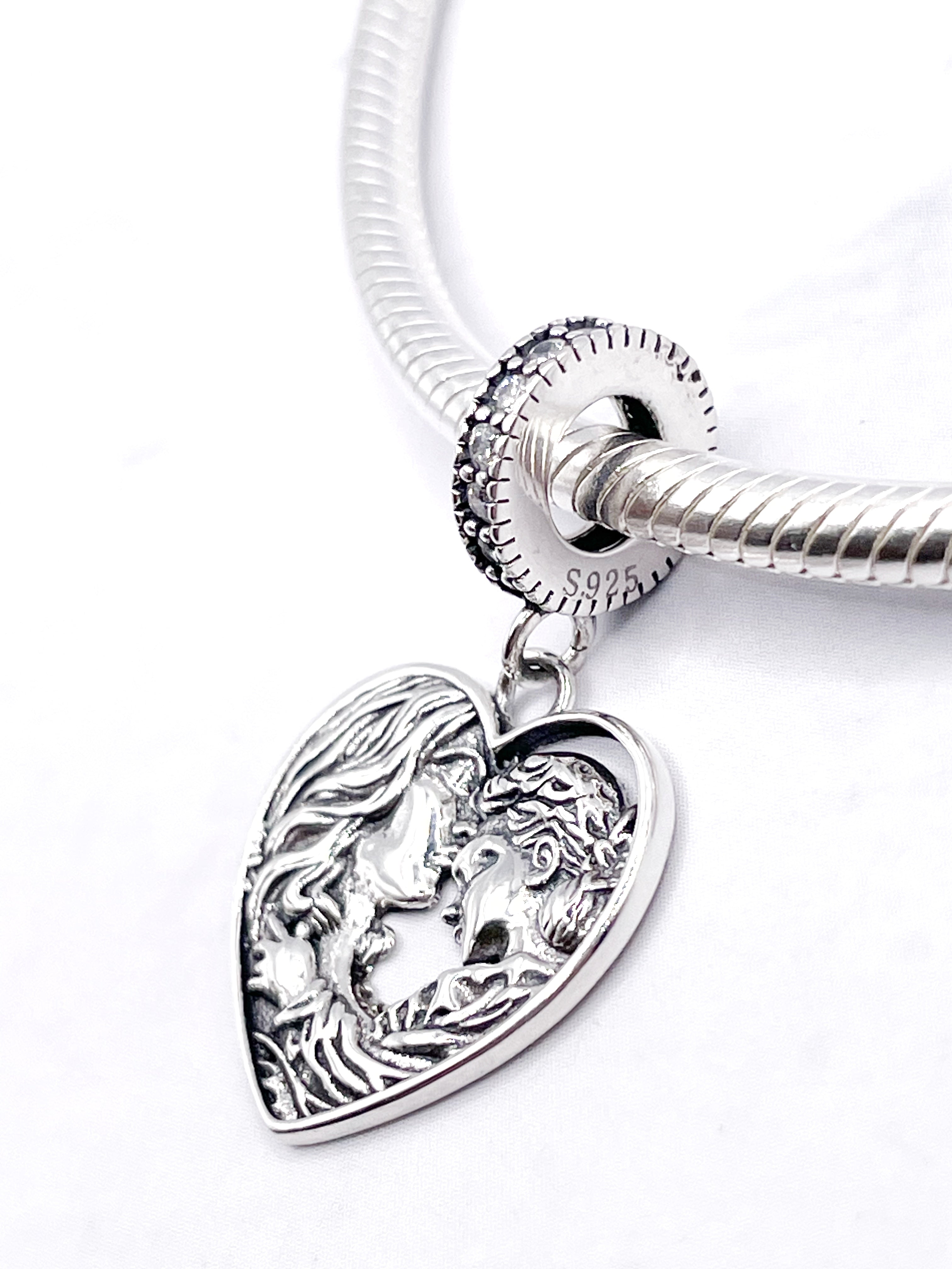 Charm Medalla corazón de madre e hija