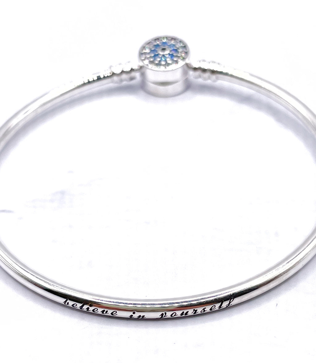 Pulsera rígida broche ojo turco believe in yourself