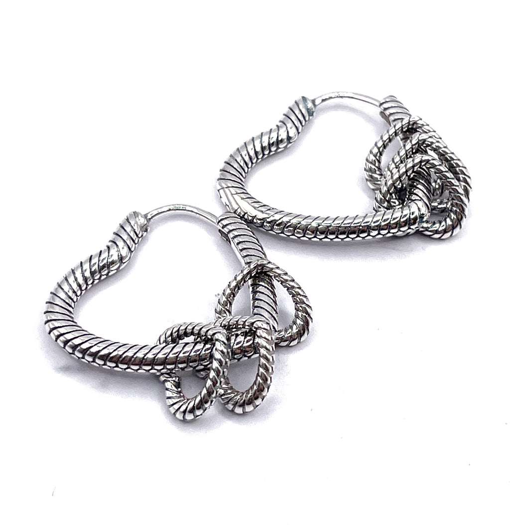 Aros Corazón serpiente con 3 corazones