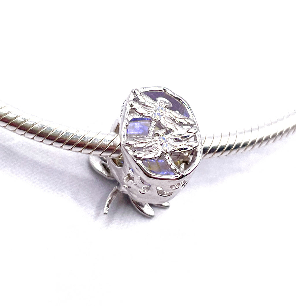 Charm Libélulas en piedra tornasolada