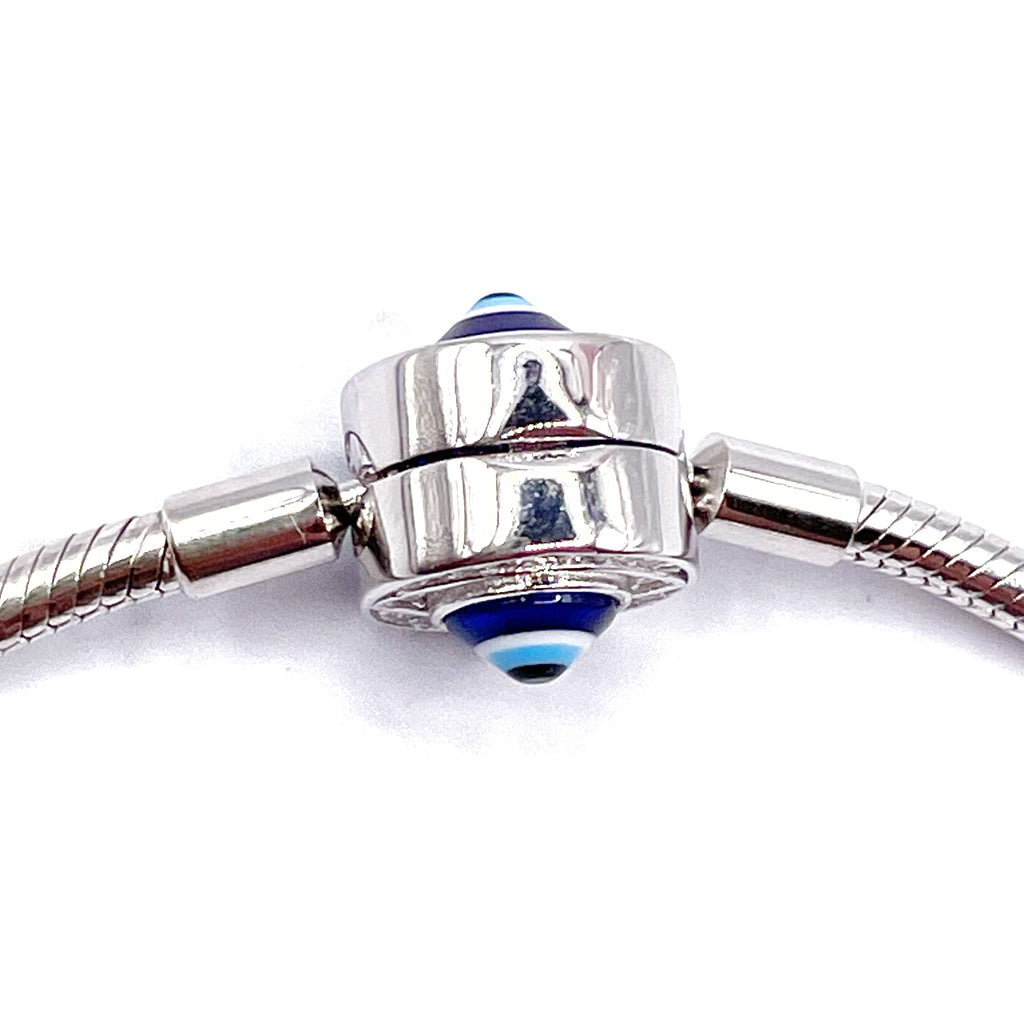Pulsera flexible broche disco ojo turco