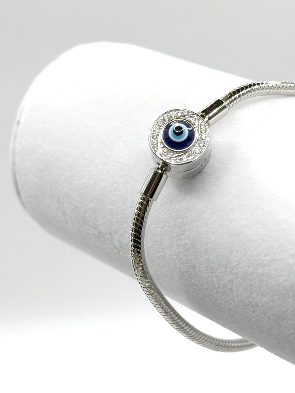 Pulsera flexible broche disco ojo turco