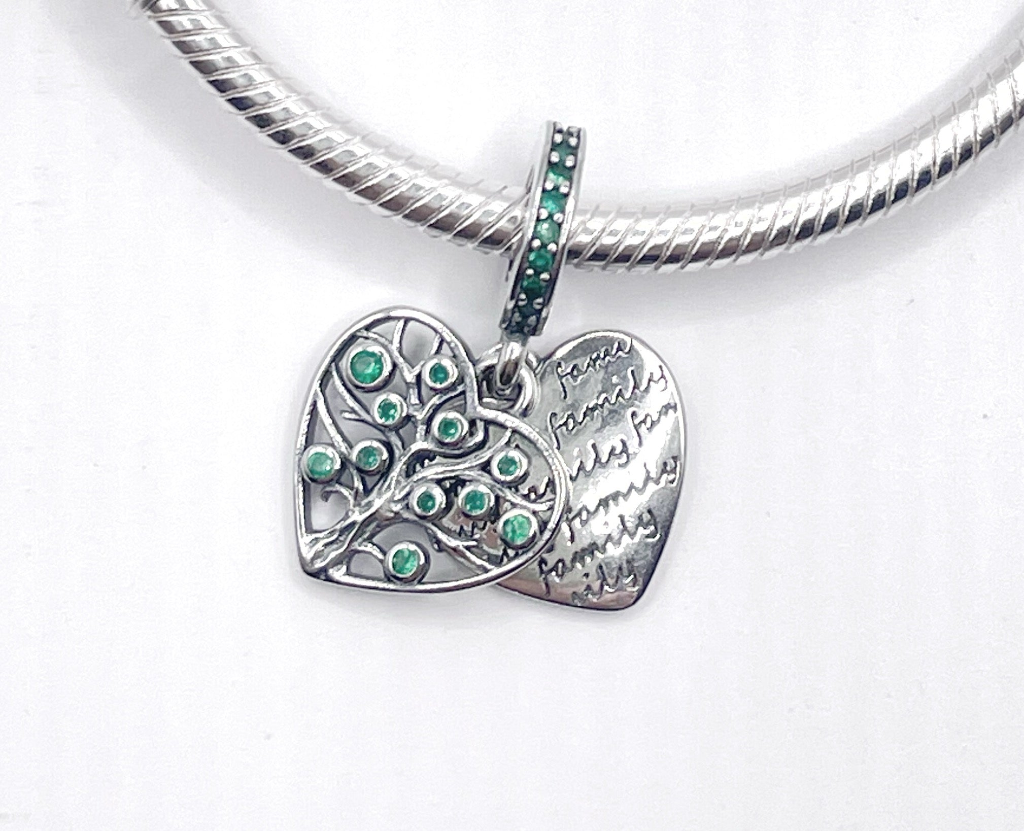 Medalla corazón árbol de la vida Family verde