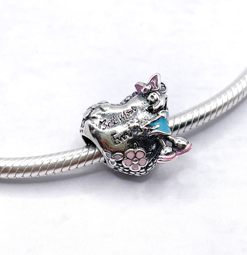 Charm Corazón Minnie y flores “La mejor mamá de todas”