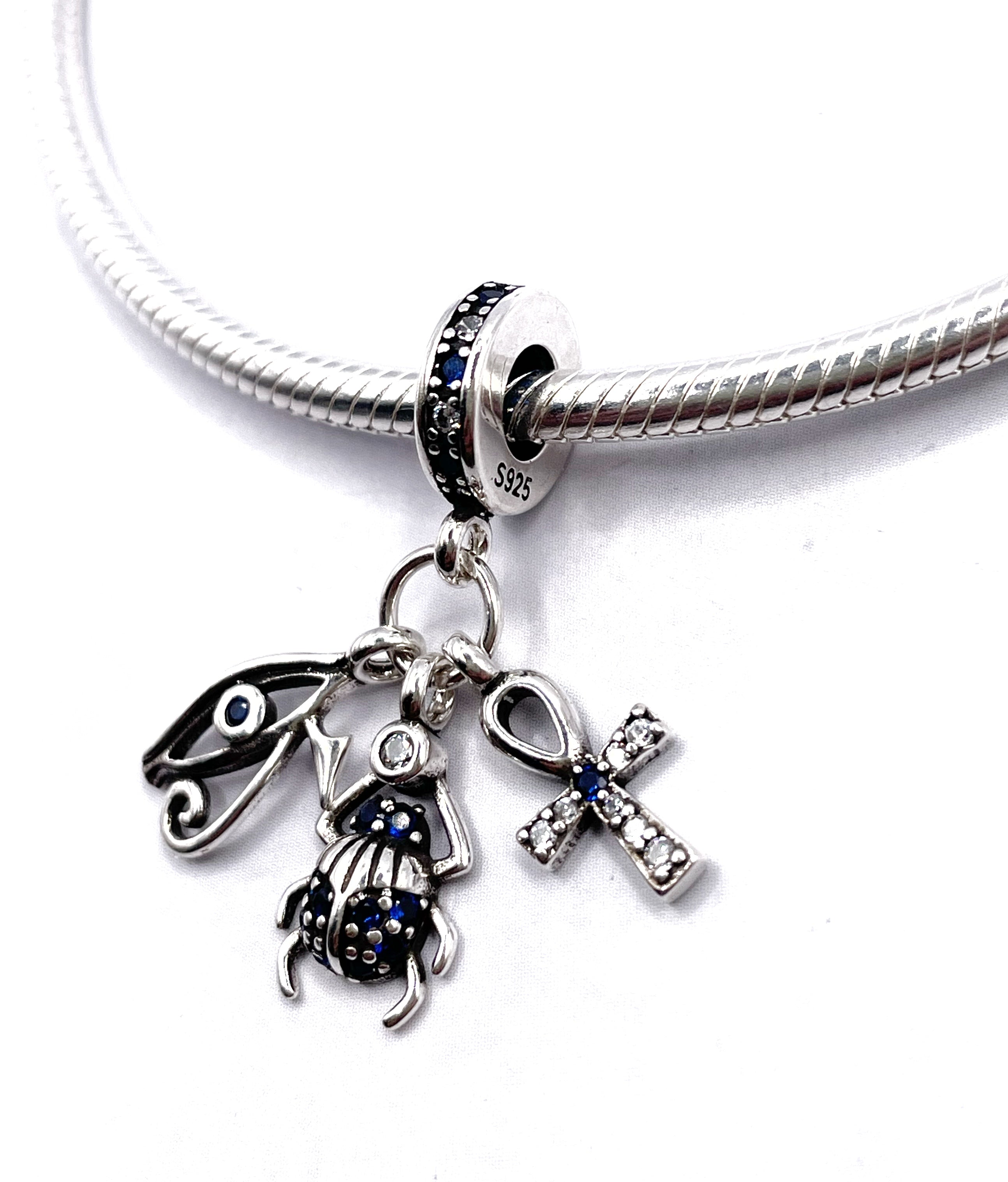 Charm Ojo Horus, escarabajo y Cruz Ankh (Egipto)
