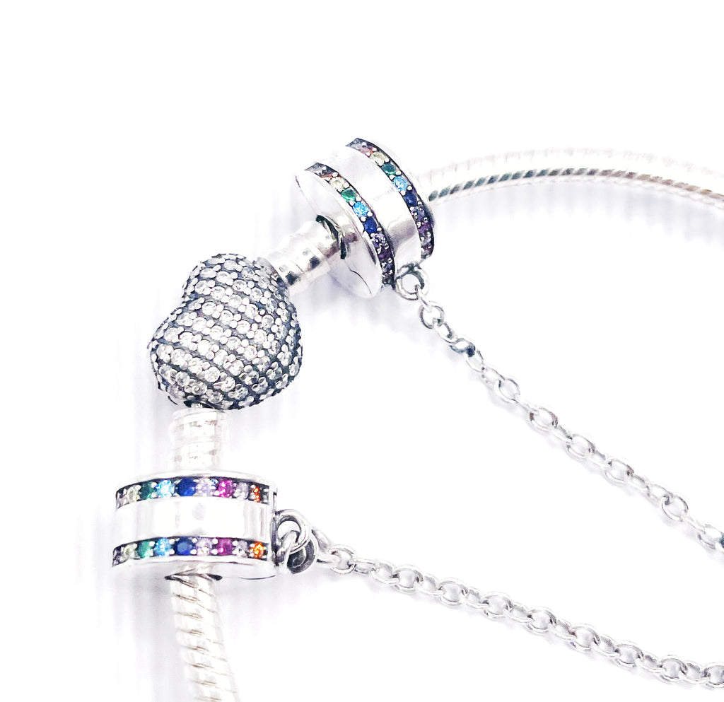Cadena de seguridad circonias multicolores