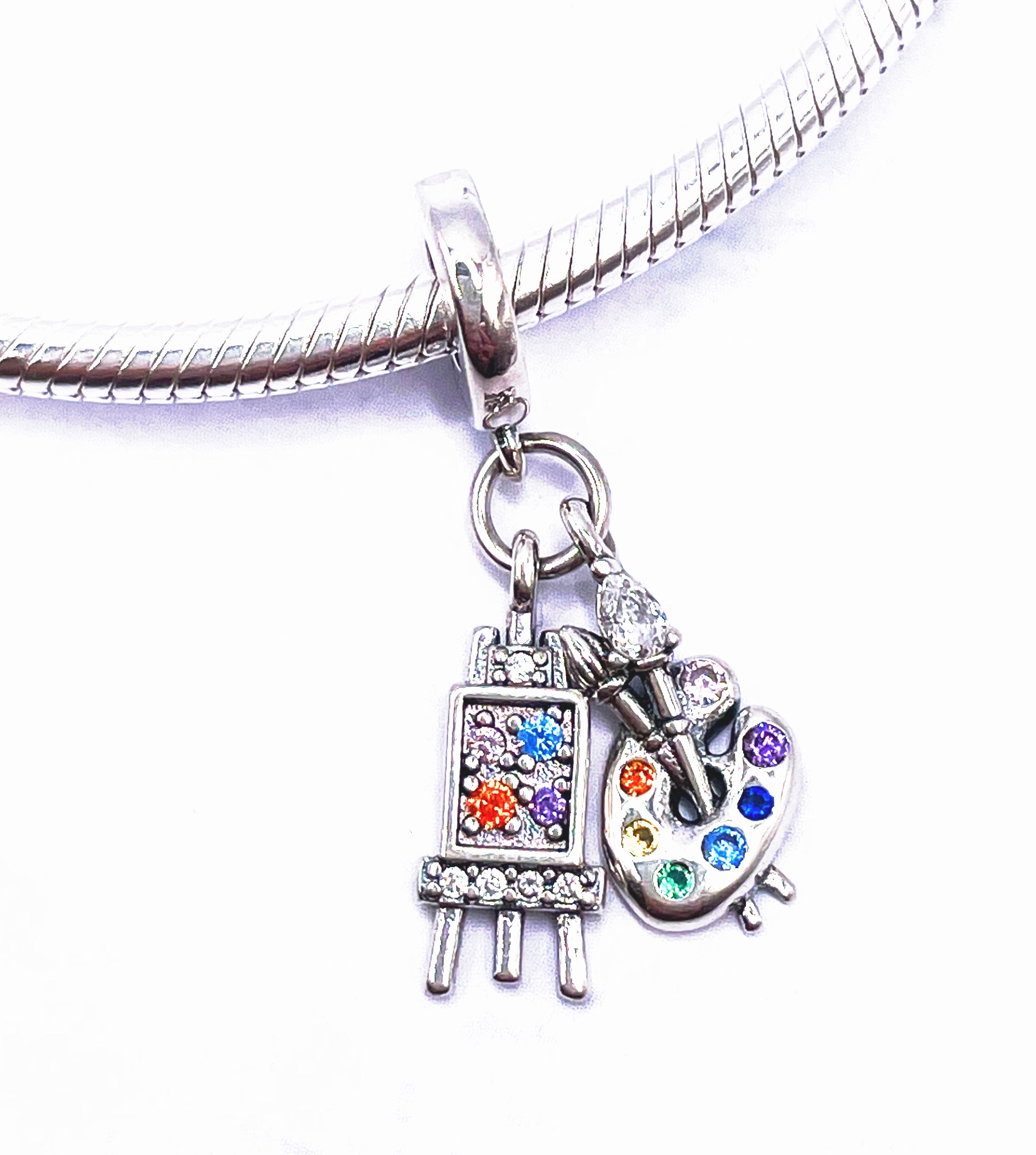 Charm Lienzo en caballete y paleta con pinceles