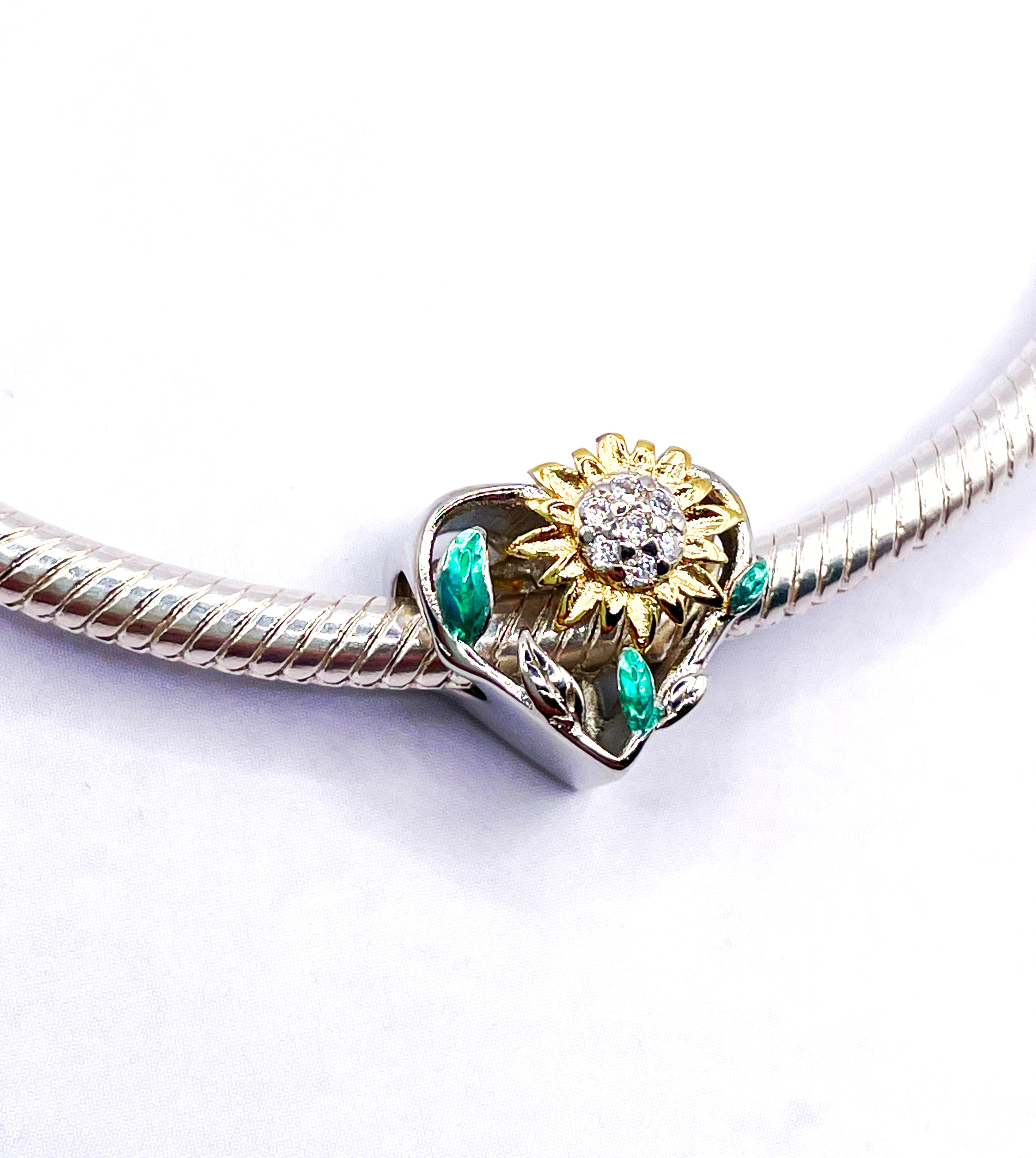 Charm Corazón con girasol