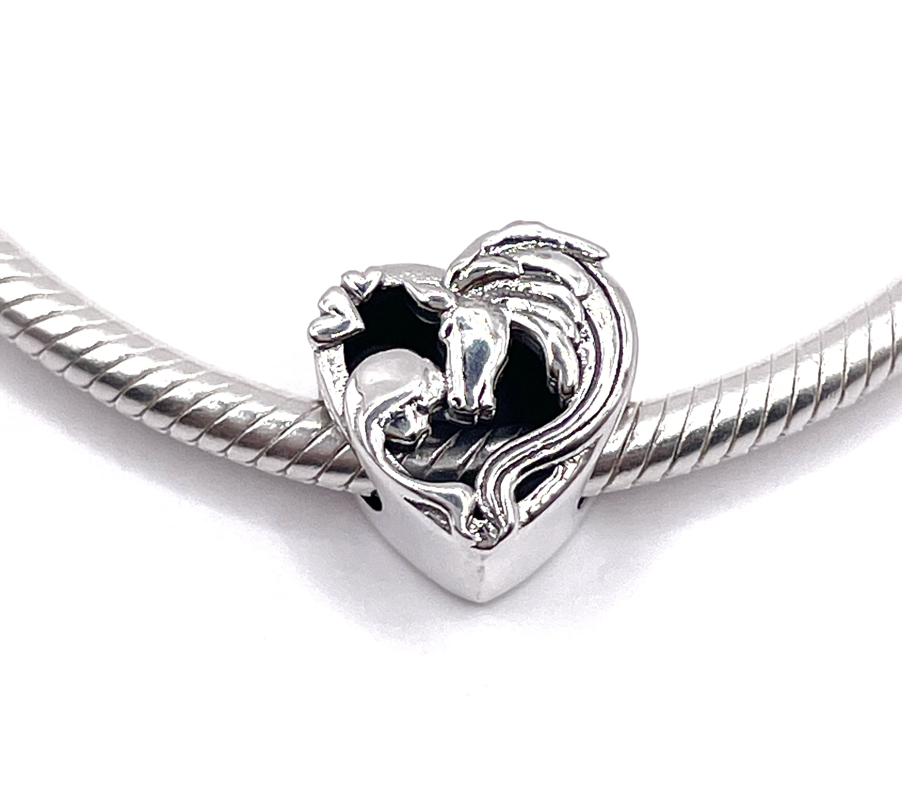 Charm Corazón chica y caballo “te amo para siempre”