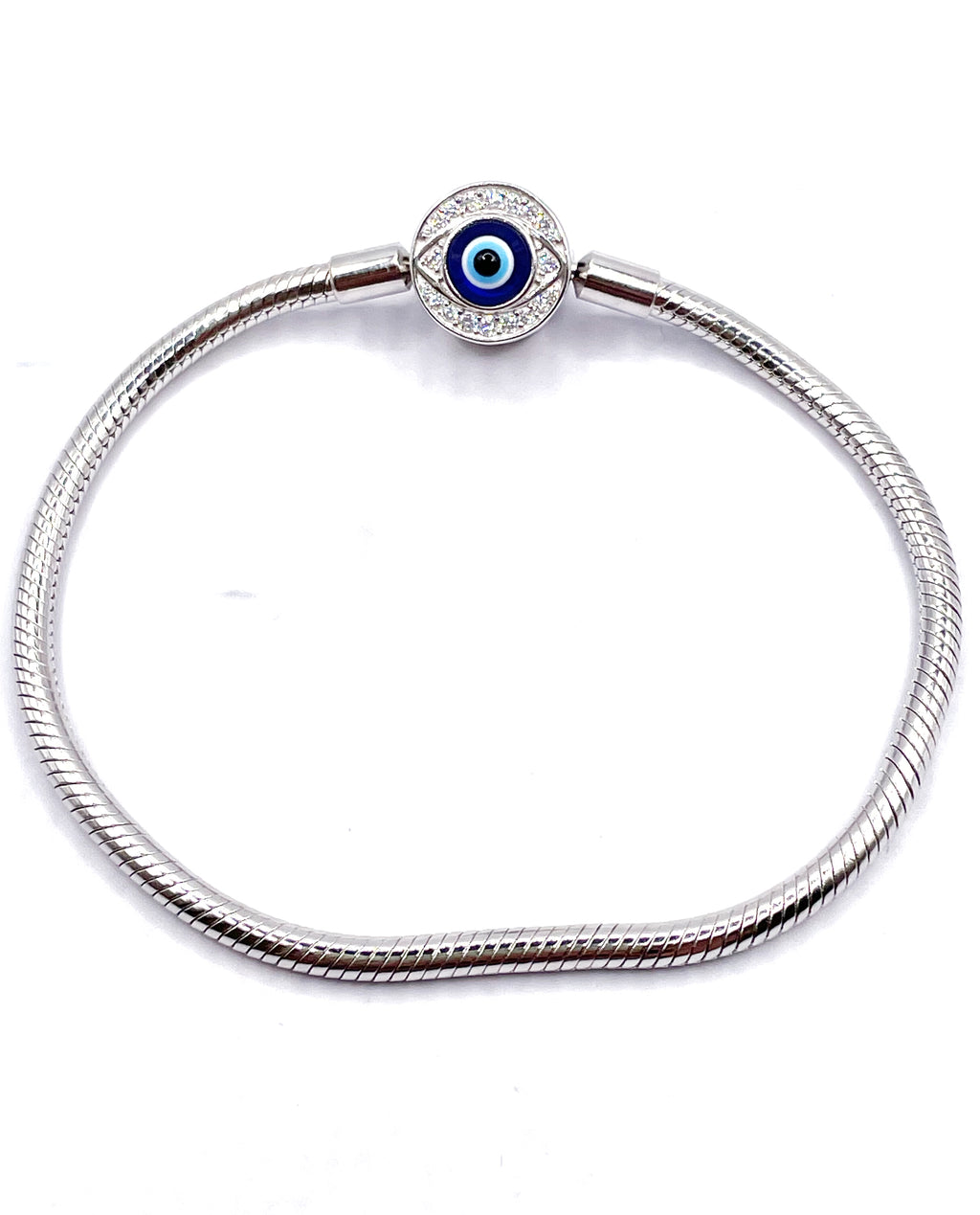 Pulsera flexible broche disco ojo turco