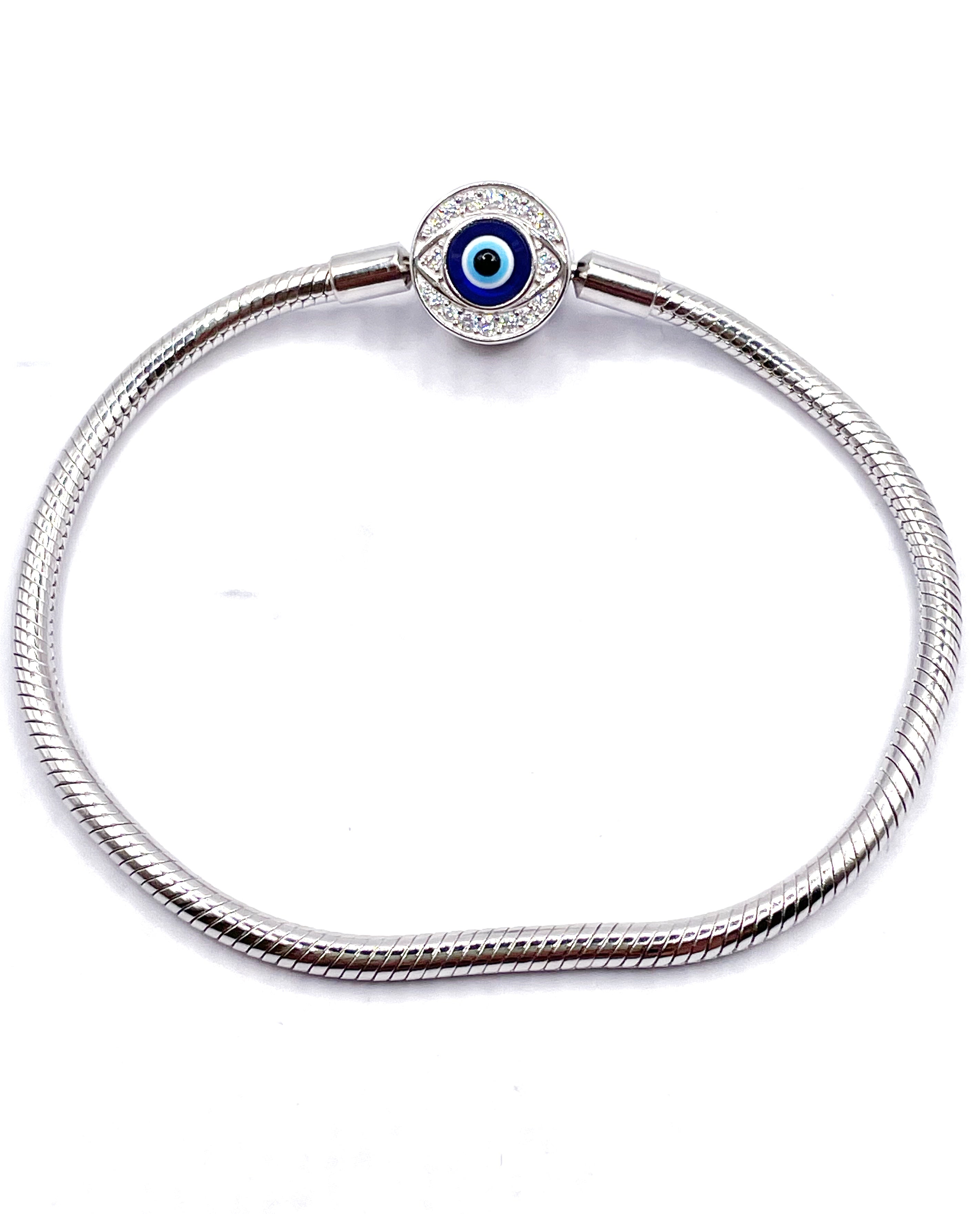 Pulsera flexible broche disco ojo turco